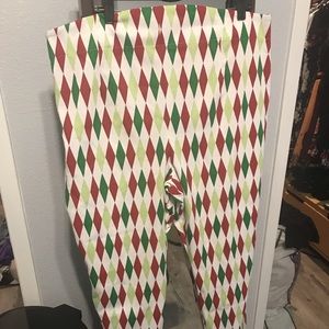 4XL Red and Green Harlequin Pants